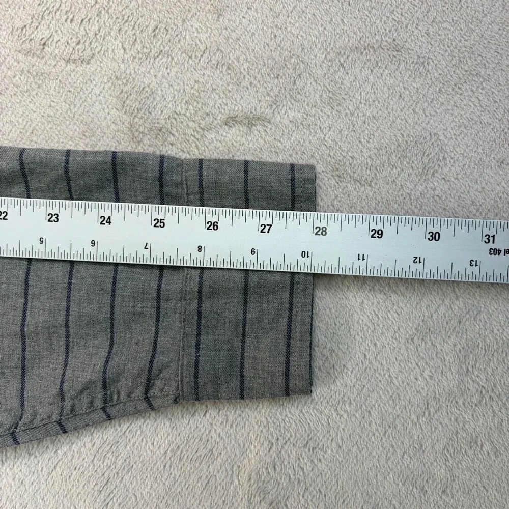 Marine Layer Lipton Shirt Men Larger Grey Blue Stripe Long Sleeve NWT $98 - Picture 8 of 10